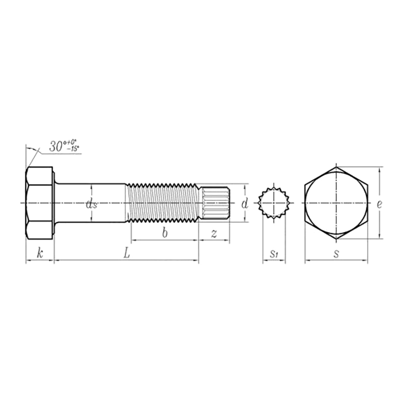 ASME B18.2.6:2019 High Strength Tension Control Hex Head Bolt