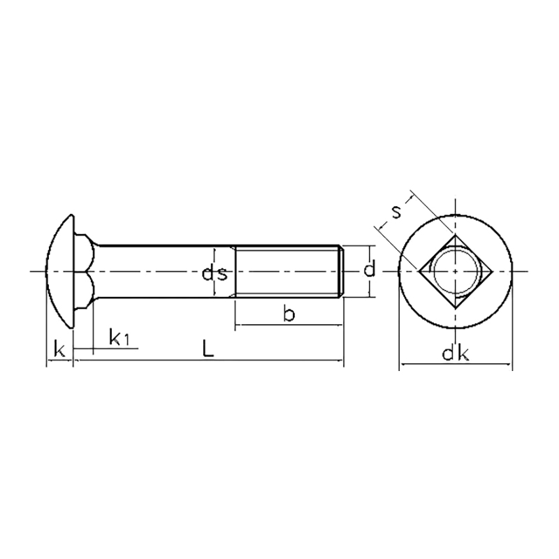 ASME/ANSI B18.5:2008 Round Head Short Square Neck Screw