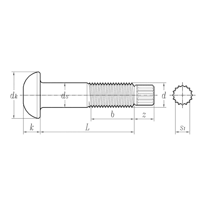 ASME B18.2.6:2019 High Strength Tension Control Button Head Bolt