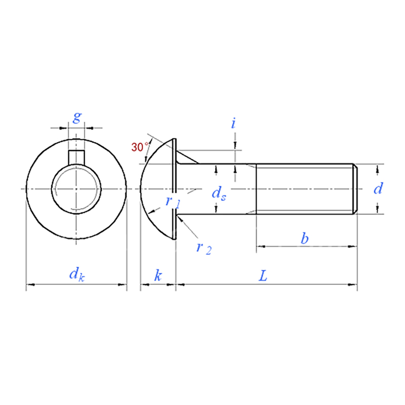 DIN 607:2010 Round Head Nib Bolt