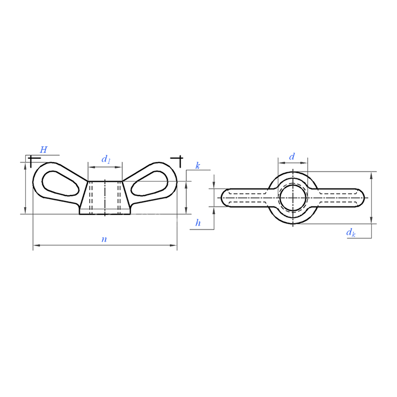 ASME/ANSI B18.6.9:2010 Low Type Wing Nut