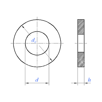 ASME/ANSI B18.21.1:2009 Type A Flat Washer