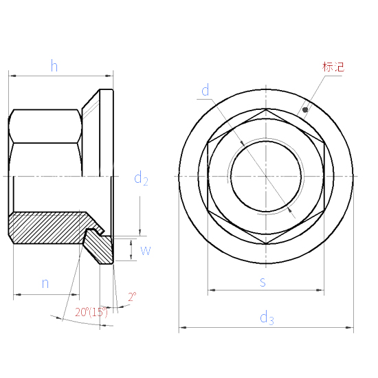 DIN 74361 - 3 (N):2011 Type N Wheel Nut