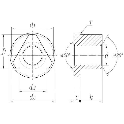 DIN 22425:1990 Triangular Nut