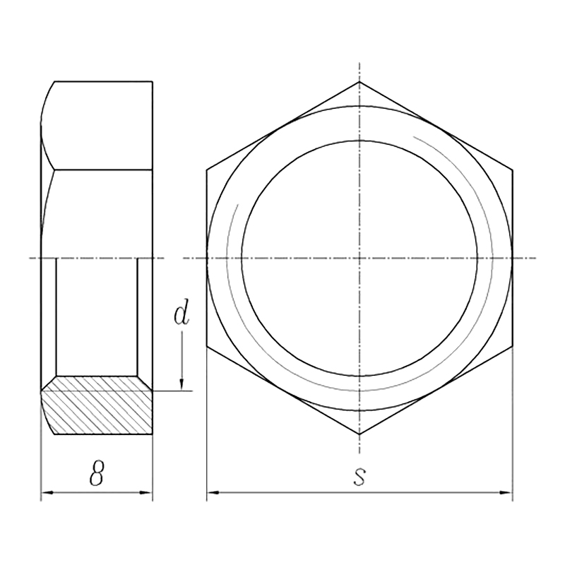 DIN 74305-2:1994 Pipe Connection Hexagon Nut