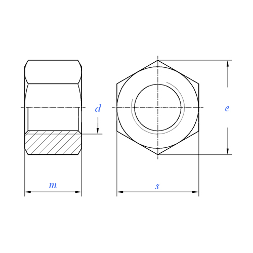 DIN 971 (-1):1987 Fine Thread Type 1 Class 6/8 Nut