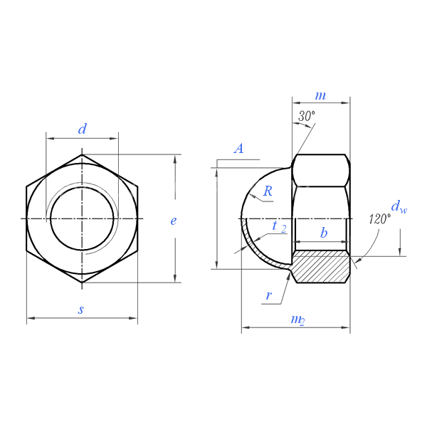 JIS B 1183:2010 Acorn Assembly Nut