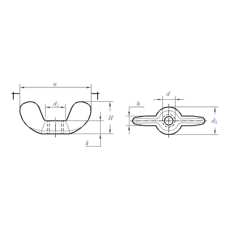 ASME B18.6.9:2010 Type A Wing Nut