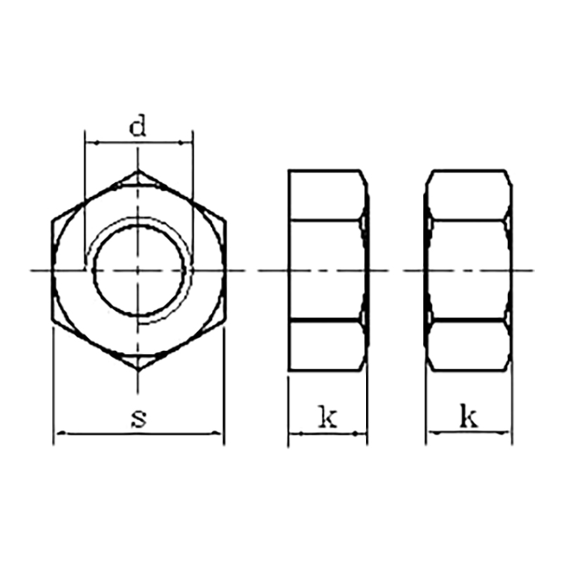 ASME/ANSI B18.2.2 (T1-1 Hex):2010 Hexagon Nut