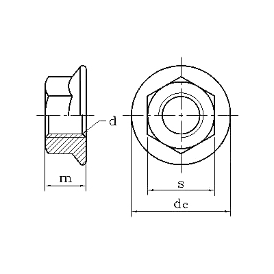 ASME/ANSI B18.2.2 (T12-HF):2010 Hexagon Flange Nut