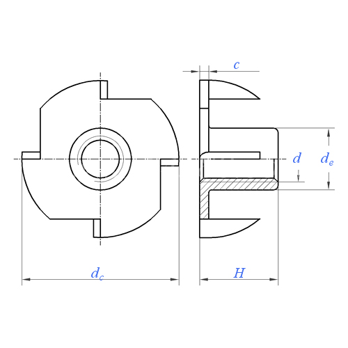 YJT 3023 Four-Prong Nut