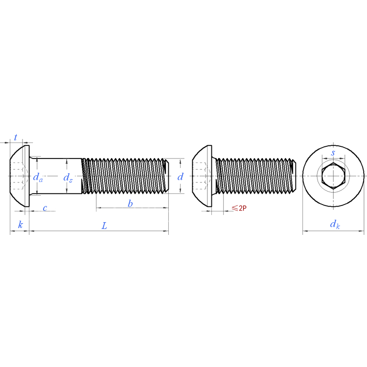 ASME B18.3 (T11):2012 Round Head Hex Socket Screw