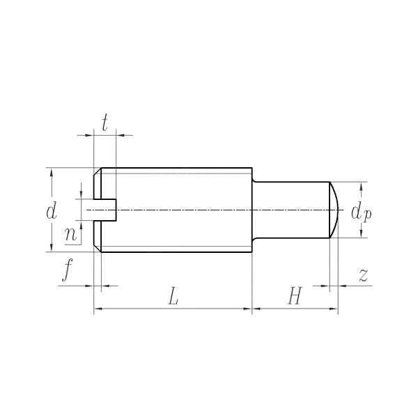 DIN 926:2003 Slotted Spherical Seat Dog Point Set Screw