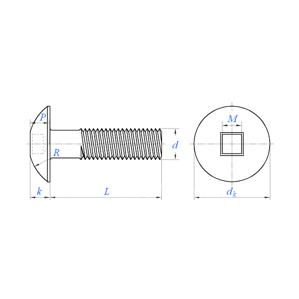 ASME B18.6.3 (H7B-III):2024 Truss Head Square Drive Screw