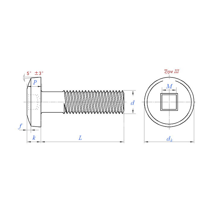 ASME B18.6.3 (H8B-III):2024 Oval Fillister Head Square Drive Screw