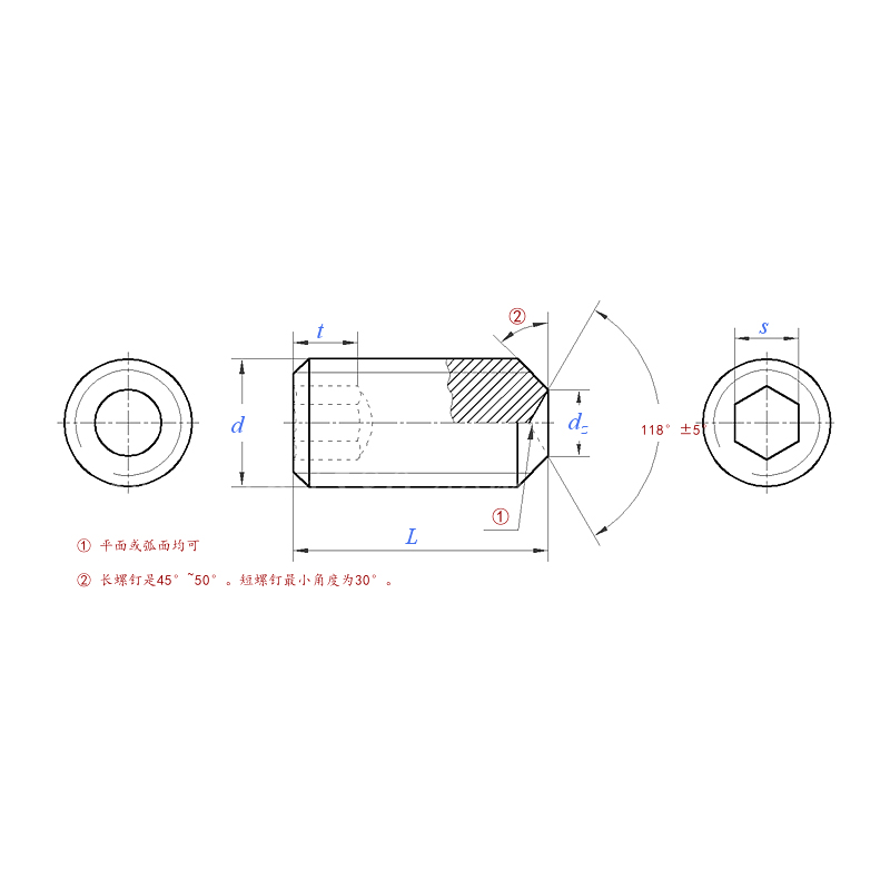 ASME B18.3 (T14 CUP-A):2012 Hex Socket Cup Point Set Screw