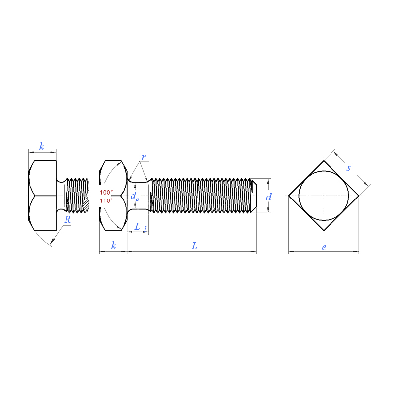 ASME/ANSI B18.6.2 (T4):1998 Square Head Set Screw