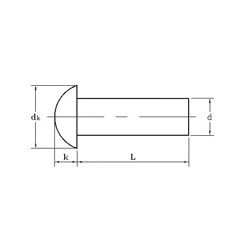 ASME/ANSI B18.1.3M:1983 Metric Round Head Rivet