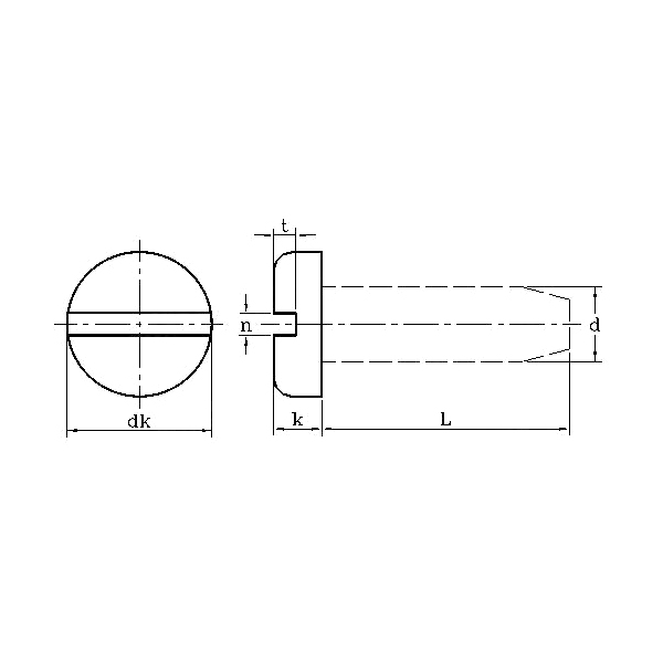 ASME/ANSI B18.6.3:2010 Pan Head Slotted Tapping Screw