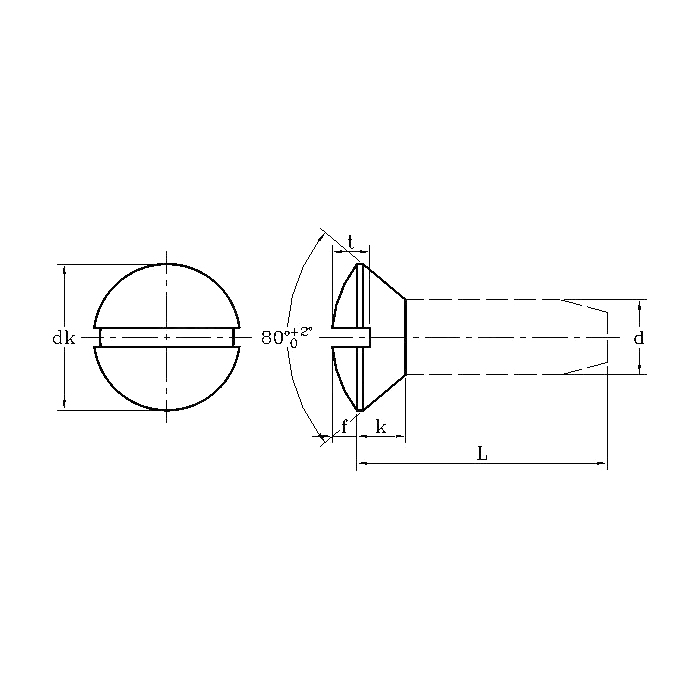 ASME/ANSI B18.6.3:2010 Oval Countersunk Head Slotted Tapping Screw
