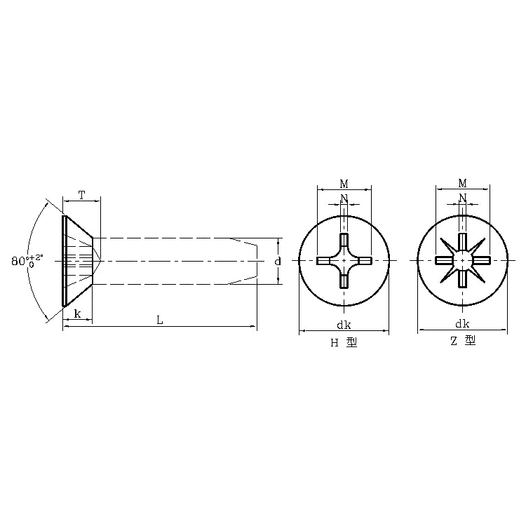ASME/ANSI B18.6.3:2010 Countersunk Head Phillips Tapping Screw
