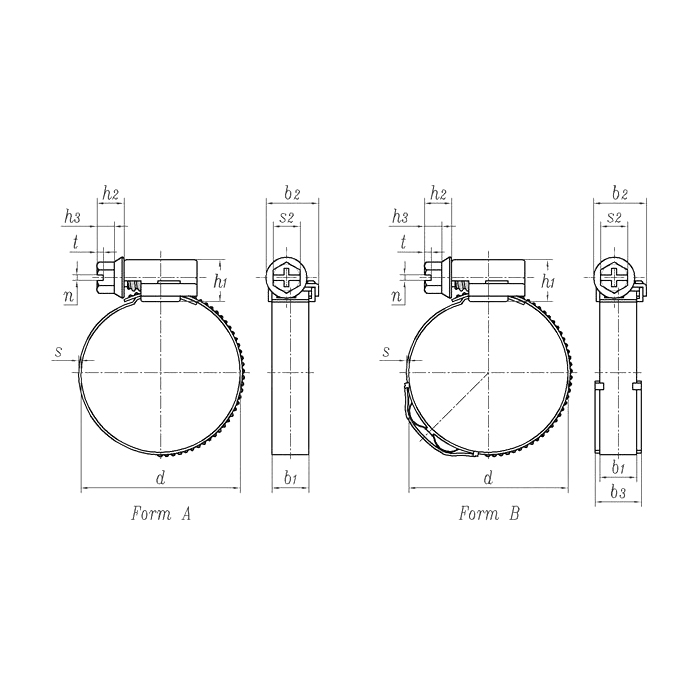 DIN 3017-1:2021 Worm Drive Hose Clamp Clamp