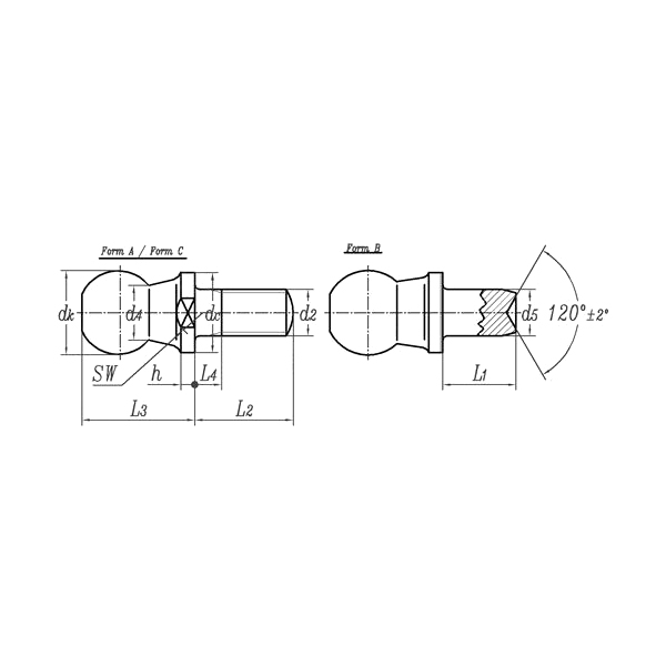 DIN 71803:1988 Ball Joint Pin