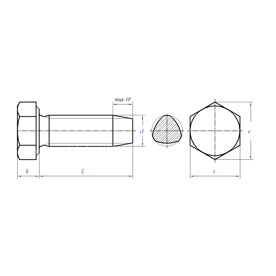 DIN 7500 (DE):2007 Hex Head Triangular Thread Forming Screw