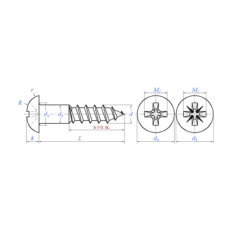 DIN 7996:2016 Round Head Phillips Wood Screw