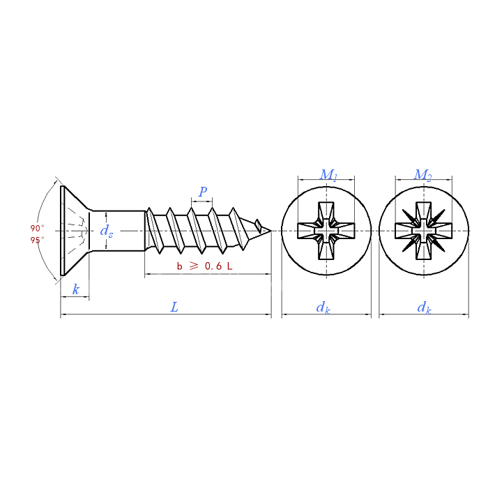 DIN 7997:2016 Countersunk Head Phillips Wood Screw